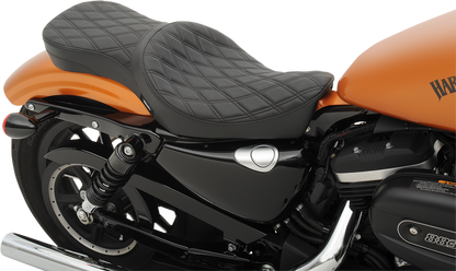 Drag Specialties Double Bucket Diamond Stitch Seat 2010-2022 Harley Sportster XL