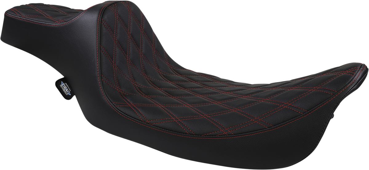 Drag Specialties Predator III Red Diamond Extended Seat for 97-07 Harley Touring