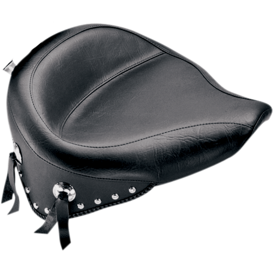Mustang Wide Vintage Studded Solo Seat for 1984-1999 Harley Softail Models 75506