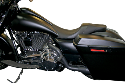 Danny Gray Black Leather Vinyl Weekday Seat 2008-2024 Harley Touring FLHR FLHX