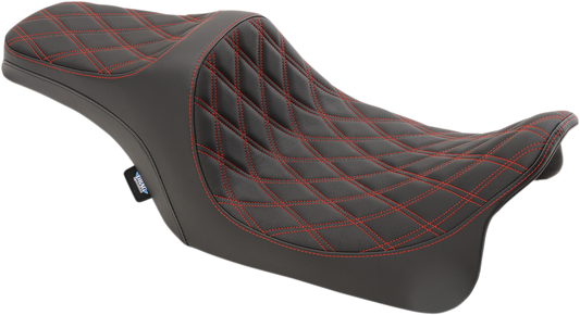 Drag Specialties Predator III Red Diamond Seat fits 2008-2024 Harley Touring
