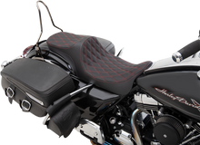 Drag Specialties Predator III Red Diamond Seat fits 2008-2025 Harley Touring