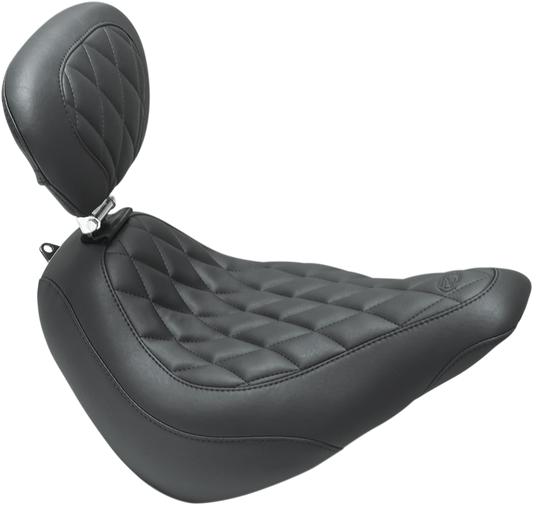 Mustang Tripper Motorcycle Solo Seat & Backrest 2018-2021 Harley Softail Slim