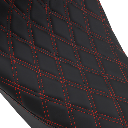 Drag Specialties Red Diamond Stitch Solo Seat fits 2008-2024 Harley Touring FLHX