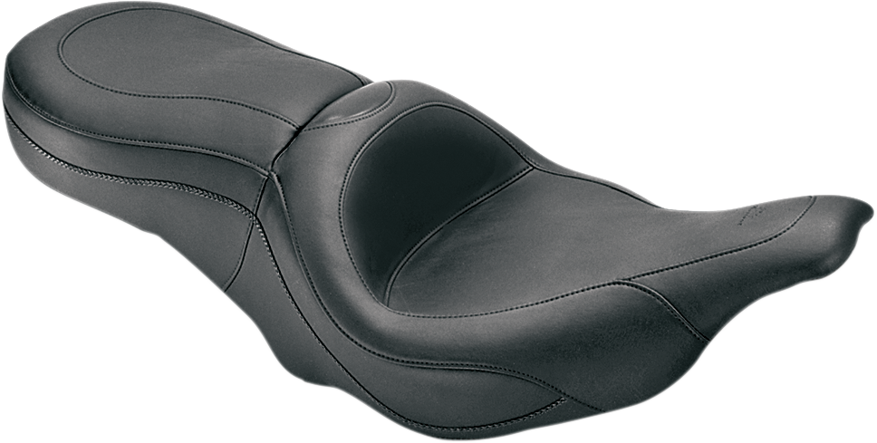 Mustang Black Sport 2-Up Vinyl Motorcycle Seat 1997-2007 Harley Touring Models