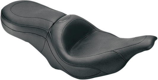 Mustang Black Sport 2-Up Vinyl Motorcycle Seat 1997-2007 Harley Touring Models