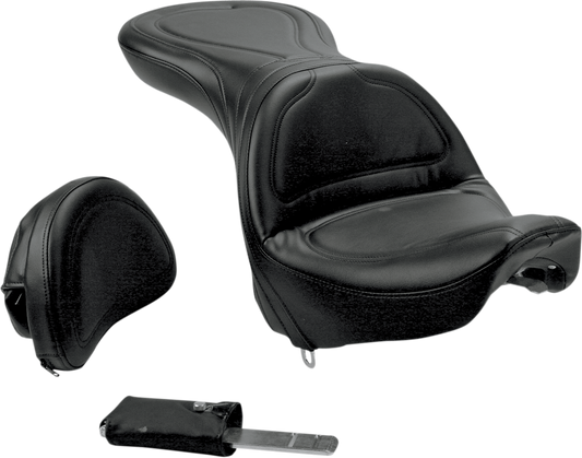 Saddlemen Black Explorer Seat With Backrest 1984-1999 Harley Davidson Softail