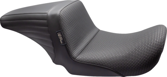 Le Pera Kickflip Up Front Basketweave Stitch Seat fits 2006-2017 Harley Dyna FXD