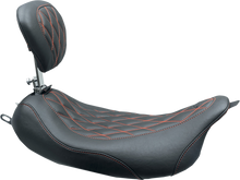 Mustang Wide Tripper Red Diamond Solo Seat & Backrest 2008-2025 Harley Touring