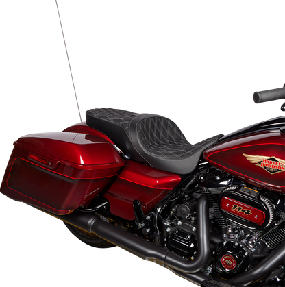 Drag Specialties Freedom Silver Diamond Seat fits 2009-2024 Harley Touring  FLHX