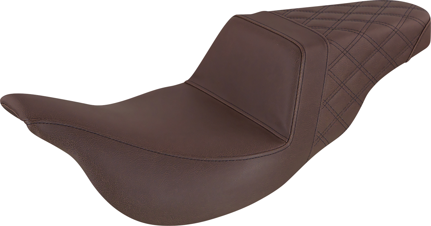Saddlemen Step-Up Brown Rear Lattice Stitch Seat for 2008-2024 Harley Touring