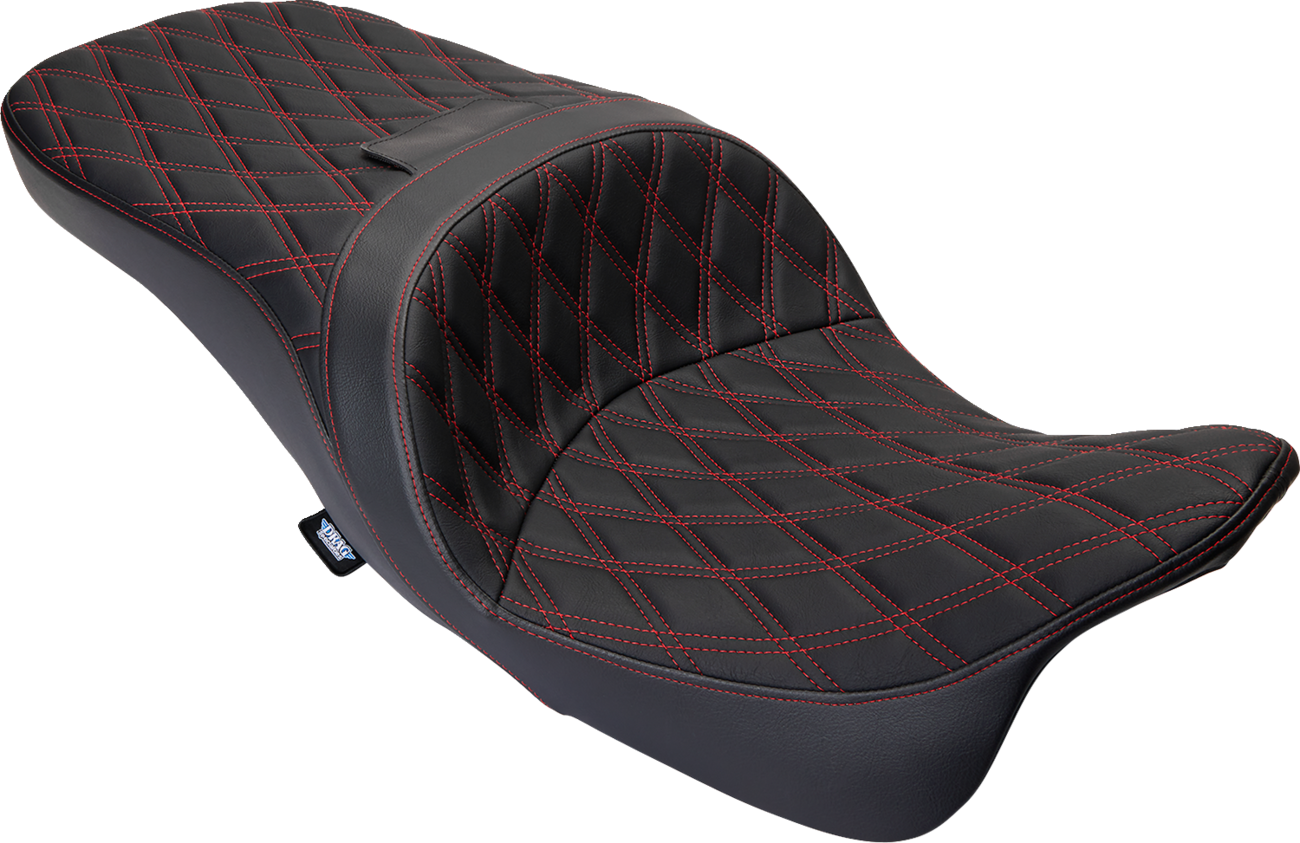 Drag Specialties Freedom Red Diamond Seat fits 2009-2024 Harley Touring  FLHX