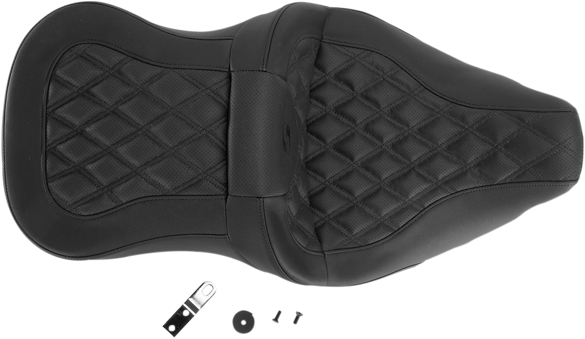 Saddlemen Roadsofa Lattice Stitch Gel Seat for 2008-2024 Harley Touring Models