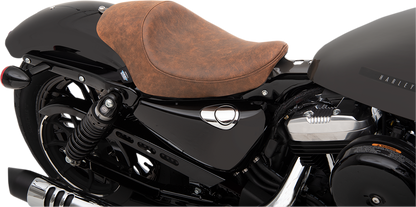 Drag Specialties Brown Leather 3/4 Solo Seat 2004-2022 Harley Sportster XLL XLC