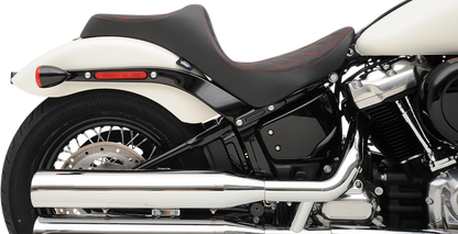 Drag Specialties Predator Red Diamond Seat for 2018-2025 Harley Softail FXBB