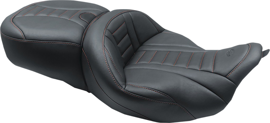 Mustang Deluxe Tour Red Stitching Seat fits 2008-2024 Harley Touring 79006AB