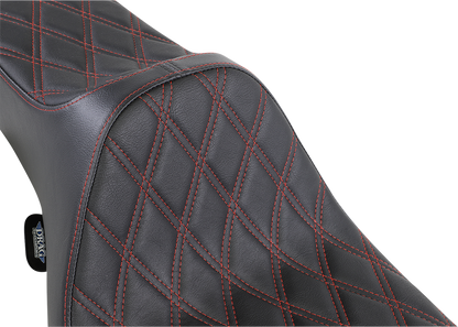 Drag Specialties Predator III Red Diamond Extended Seat for 97-07 Harley Touring