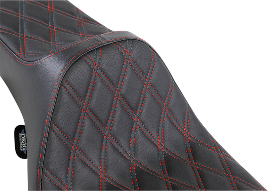 Drag Specialties Predator III Red Diamond Extended Seat for 97-07 Harley Touring
