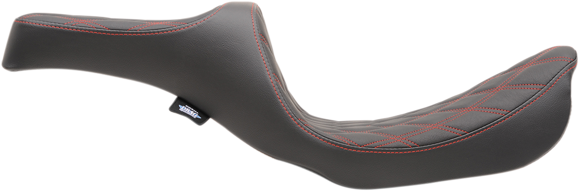 Drag Specialties Predator III Red Stitch Seat for 2006-17 Harley Dyna Models