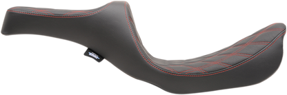 Drag Specialties Predator III Red Stitch Seat for 2006-17 Harley Dyna Models