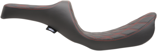 Drag Specialties Predator III Red Stitch Seat for 2006-17 Harley Dyna Models