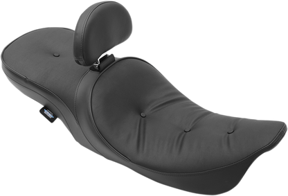 Drag Specialties Small Black Ez Glide II Leather Low Profile Seat Backrest