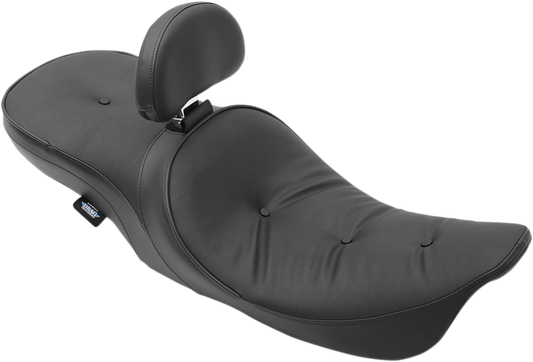 Drag Specialties Small Black Ez Glide II Leather Low Profile Seat Backrest