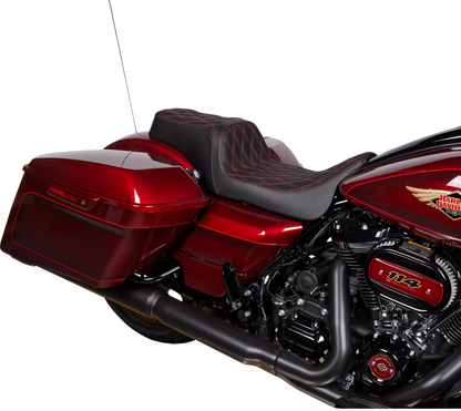 Drag Specialties Predator Red Diamond Seat fits 2008-2024 Harley Touring FLHX