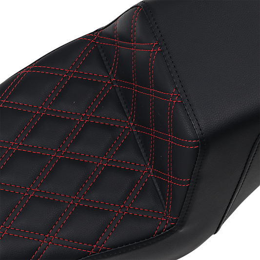 Saddlemen Step Up Red Lattice Stitch Seat fits 2004-2022 Harley Sportster XL
