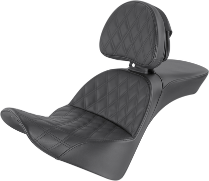 Saddlemen Explorer Lattice Seat & Backrest for 2018-26 Harley Softail FLHC FLSL