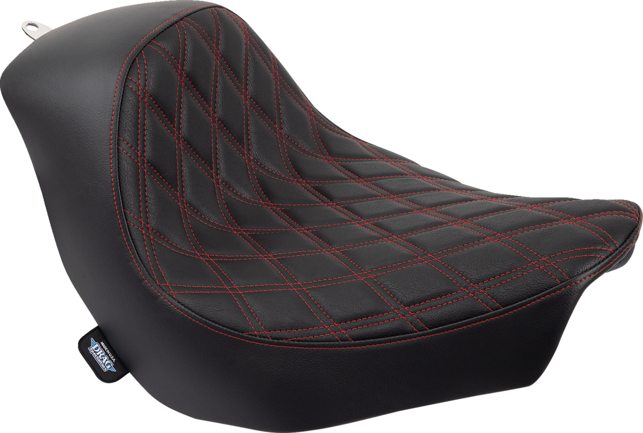 Drag Specialties Red Diamond Solo Seat for 2018-2025 Harley Softail Low Rider
