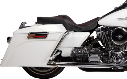 Drag Specialties Freedom Double Diamond Red Stitch Seat 1997-07 Harley Touring