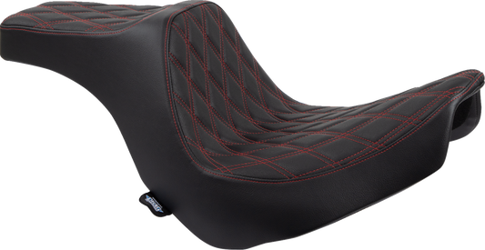Drag Specialties Predator III Red Seat for 2018-25 Harley Softail Low Rider FXLR