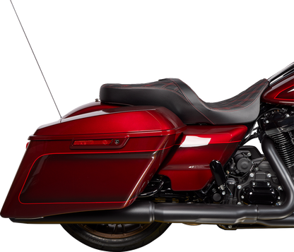Drag Specialties Freedom Red Diamond Seat fits 2009-2024 Harley Touring  FLHX