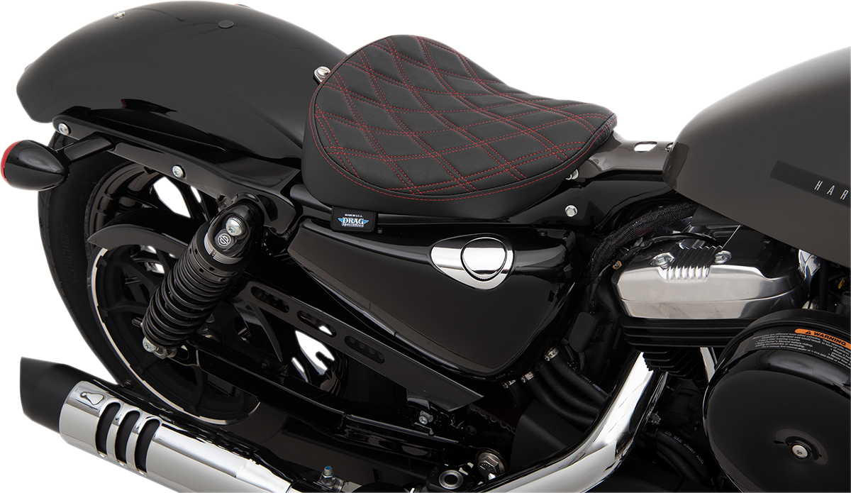 Drag Specialties Bobber Red Double Diamond Solo Seat 2010-2022 Harley Sportster