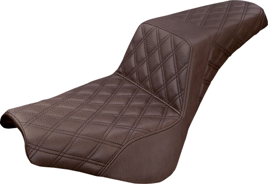 Saddlemen Brown Step-Up Lattice Stitch Seat for 2018-2022 Harley Softail FXBB