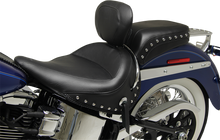 Mustang Wide Solo Motorcycle Seat & Backrest 2005-2017 Harley Softail Deluxe