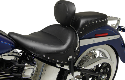 Mustang Wide Solo Motorcycle Seat & Backrest 2005-2017 Harley Softail Deluxe