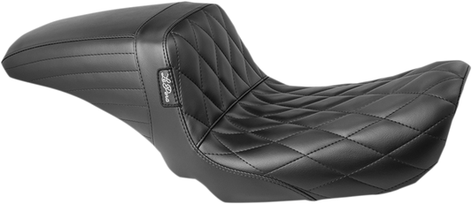 Le Pera Kickflip Black Diamond 2-Up Seat fits 2006-2017 Harley Dyna FXD FXDL