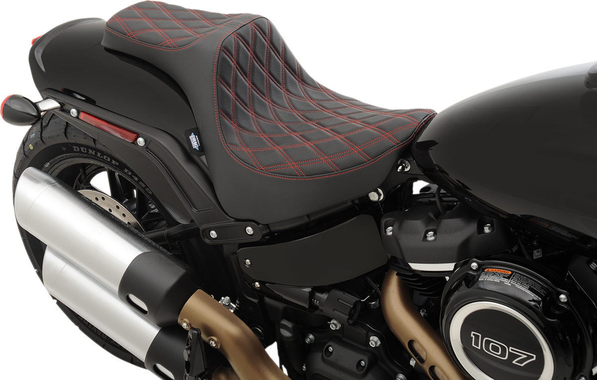 Drag Specialties Predator III Double Diamond Seat for 2018-2023 Harley Fat Bob
