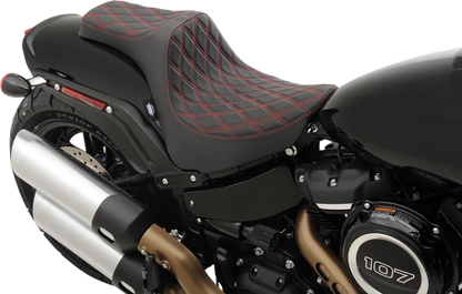 Drag Specialties Predator III Double Diamond Seat for 2018-2023 Harley Fat Bob