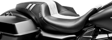 Le Pera GT1 Outcast Black White Seat for 2008-2025 Harley Touring Street Glide
