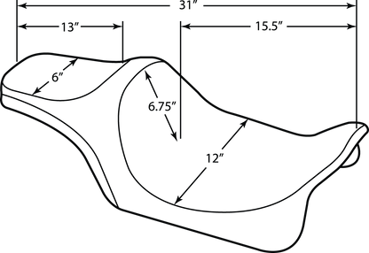 Drag Specialties Predator III Smooth Seat for 2008-2024 Harley Touring FLHR FLHX