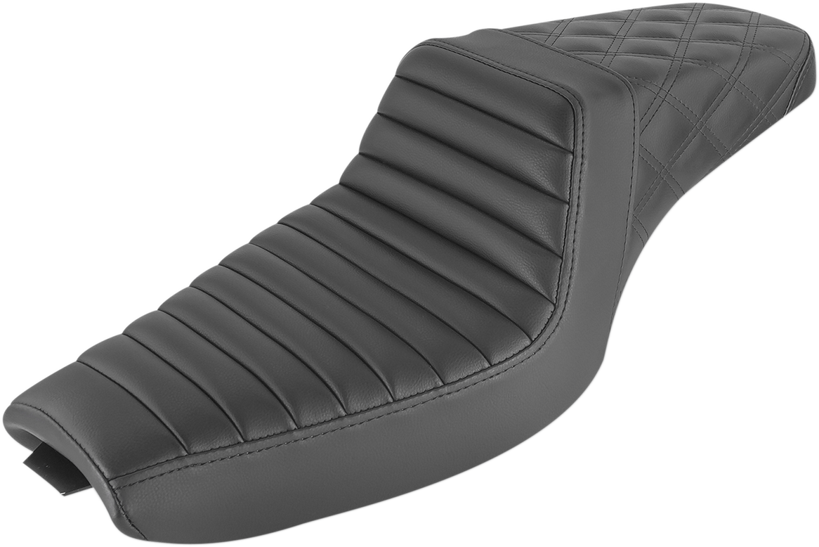 Saddlemen Black Step-Up Tuck-n-Roll Seat for 2004-2020 Harley Sportster Models