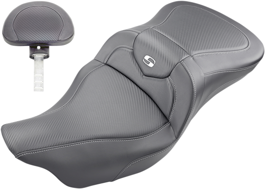 Saddlemen Roadsofa Carbon Fiber Seat & Backrest for 2009-2022 Harley Tri Glide