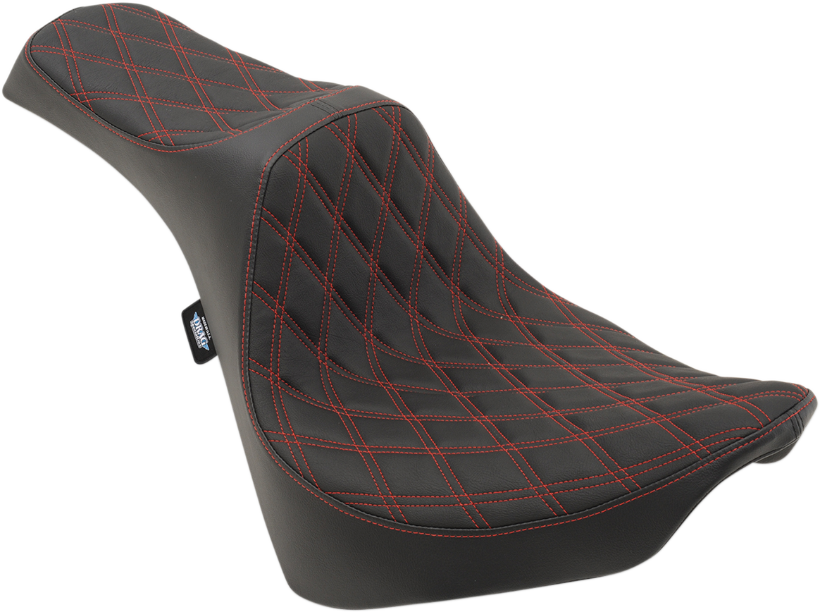 Drag Specialties Black Red Predator Diamond Seat for 2018-2022 Harley FXBB FLHC