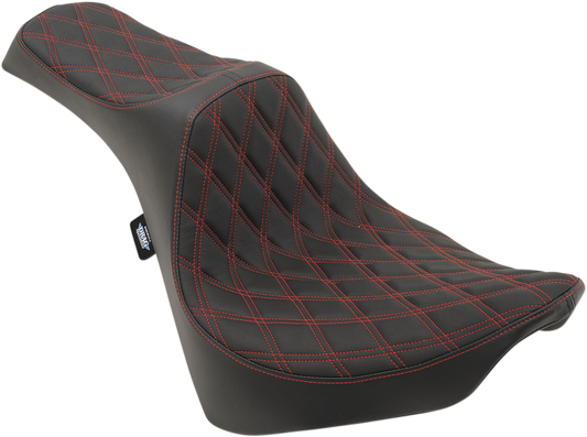 Drag Specialties Predator Red Diamond Seat for 2018-2025 Harley Softail FXBB