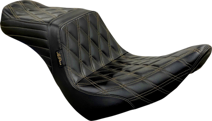 Le Pera Tailwhip Chestnut Diamond Stitch Seat fits 2018-2026 Harley Softail FXLR