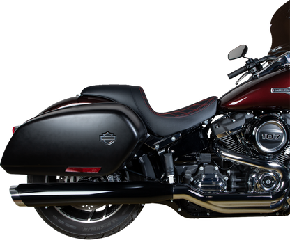 Drag Specialties Predator Red Diamond Seat 2018-2025 Harley Softail Low Rider