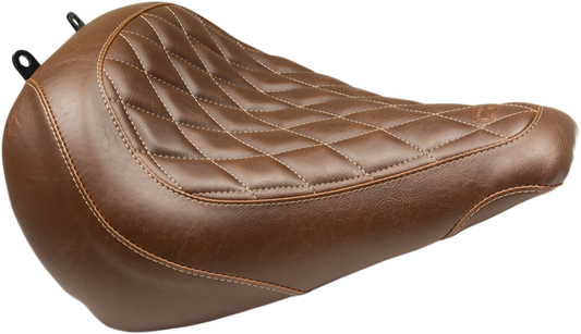 Mustang Tripper Brown Diamond Solo Seat 2018-2023 Harley Softail FLFB FLFBS